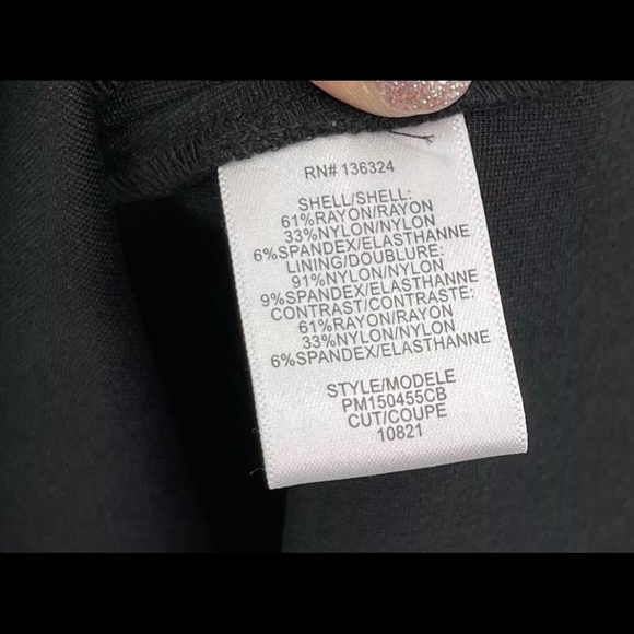 Halston Heritage Sz 8 Black Ivory Ponte Knit Dress - Picture 7 of 7